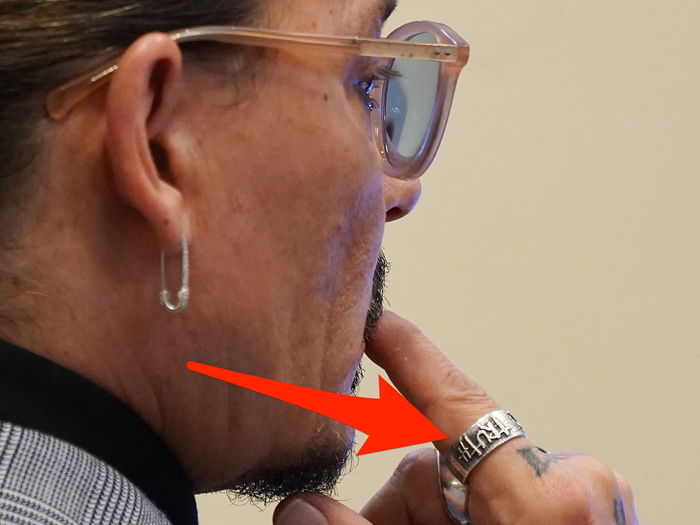 Johnny Depp Appears On Trial While Wearing A "Truth" Ring.