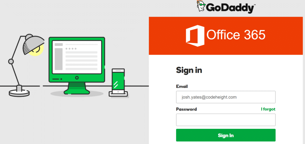 Log In GoDaddy Account through Microsoft Office 365