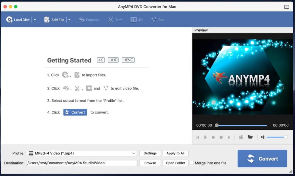 2. By Using AnyMP4 MAC Video Converter: