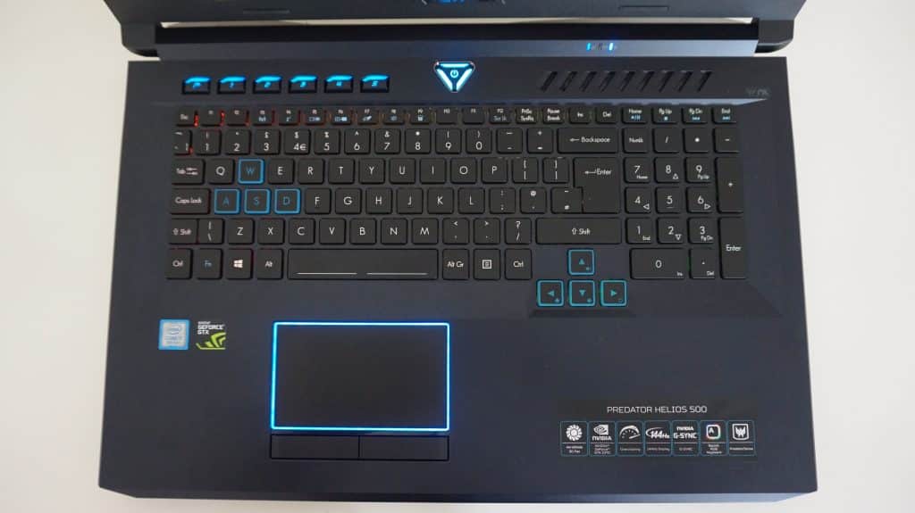 Keyboard & Touchpad of Acer Predator Helios 500 17 AMD: